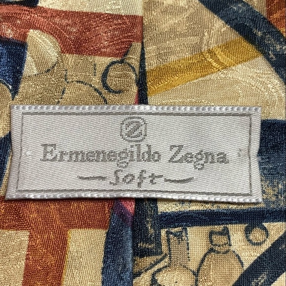 ERMENEGILDO Zegna Cubism Print Silk Tie - Picture 4 of 6